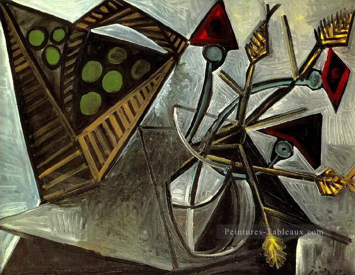 Nature morte au panier fruits 1942 cubiste Pablo Picasso Peintures à l'huile